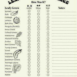 Leafy Greens Checklist (Free Printable)