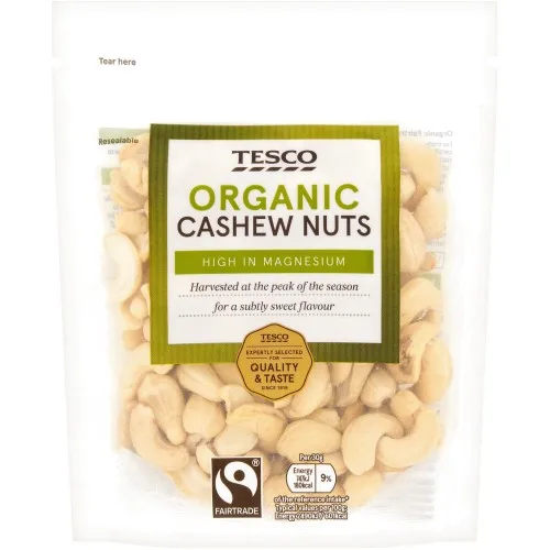 Tesco Organic Fair Trade Cashew Nuts 150G
