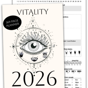 2026 (Personalised) Vitality Planner: Seasonal Food Guide, Meal Planning, Tracker, Goals, Reflections, Mood Board, Body Notes, Sourcing
