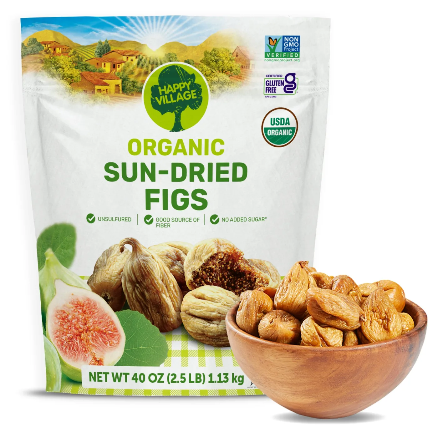Happy Village Organic Turkish Sun-Dried Figs; Sun-Dried Apricots