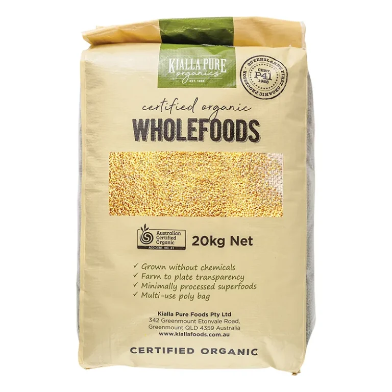Kialla Pure Foods Organic hulled millet; organic quinoa; cereal grains