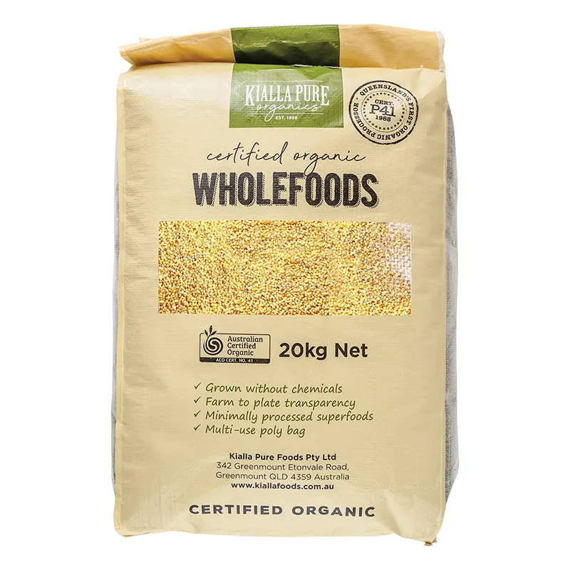 Kialla Pure Foods — Organic hulled millet; organic quinoa; cereal grains