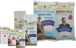 Koda Farms Kokuho Rose organic heirloom rice (brown & white medium grain)
