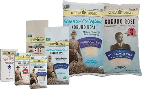 Koda Farms Kokuho Rose organic heirloom rice (brown & white medium grain)