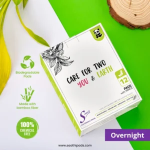 Saathi Bamboo Fiber Biodegradable Overnight Sanitary Pads - 12 Pads
