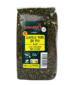 Sabarot Lentille Verte du Puy AOP (Le Puy Green Lentils PDO)