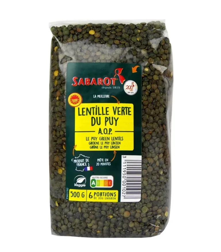 Sabarot Lentille Verte du Puy AOP (Le Puy Green Lentils PDO)
