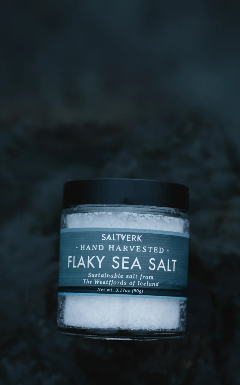 Saltverk Flaky Sea Salt (unrefined); botanical-infused salts