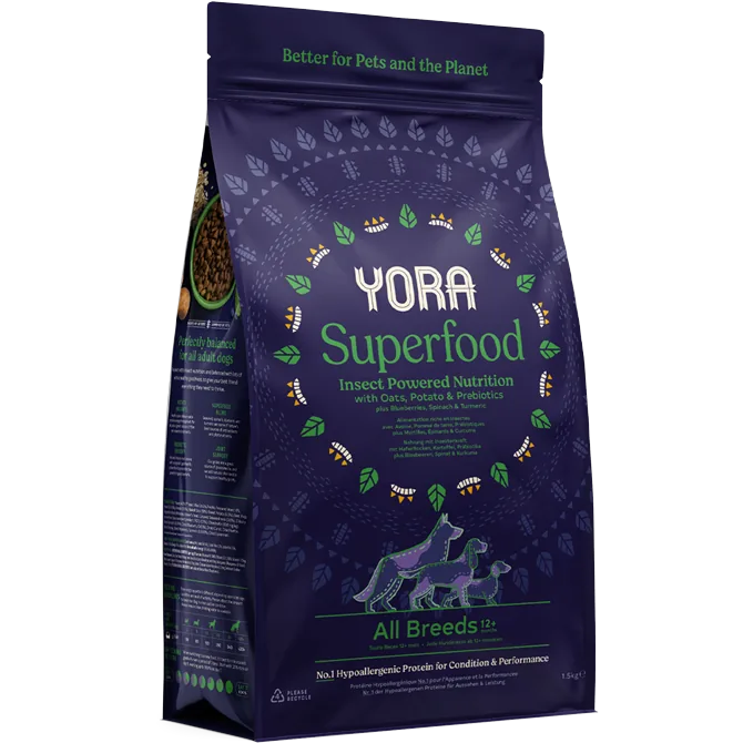 Yora Superfood All Breeds insect protein dry dog food pack